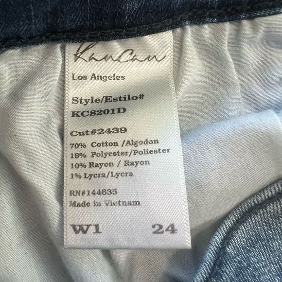 KanCan Women's Mid Wash Low Rise Distressed Skinny‎ Moto Ankle Jeans Size 24 - Picture 11 of 16